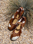 *PREORDER* mary jane flats - faux cowhide
