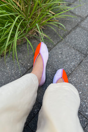 theater shoes - orange lilac split