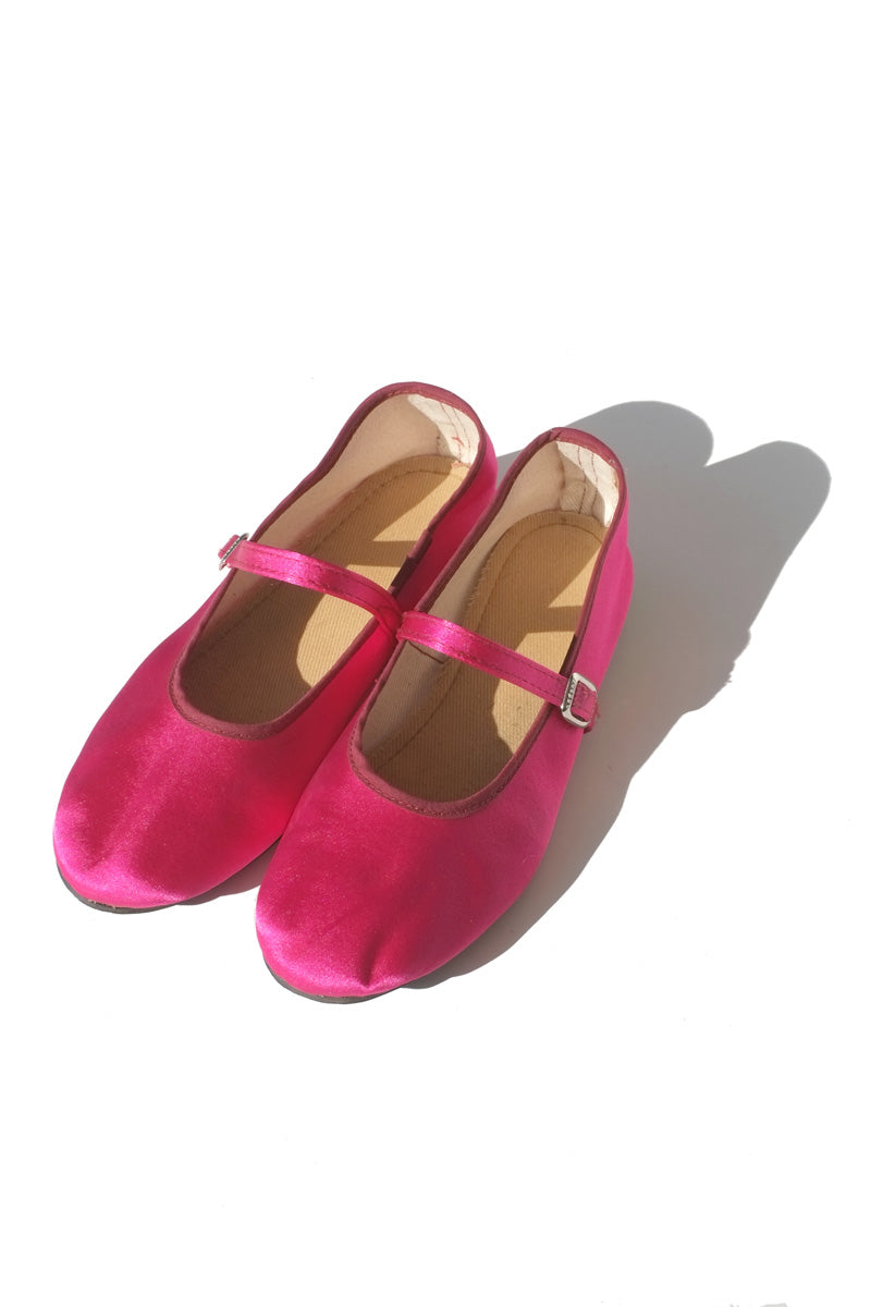 *PREORDER* mary jane flats - satin magenta