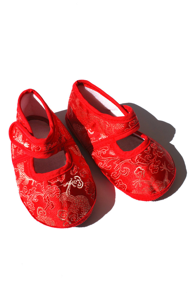baby shoes - red print