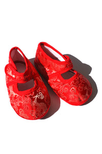baby shoes - red print