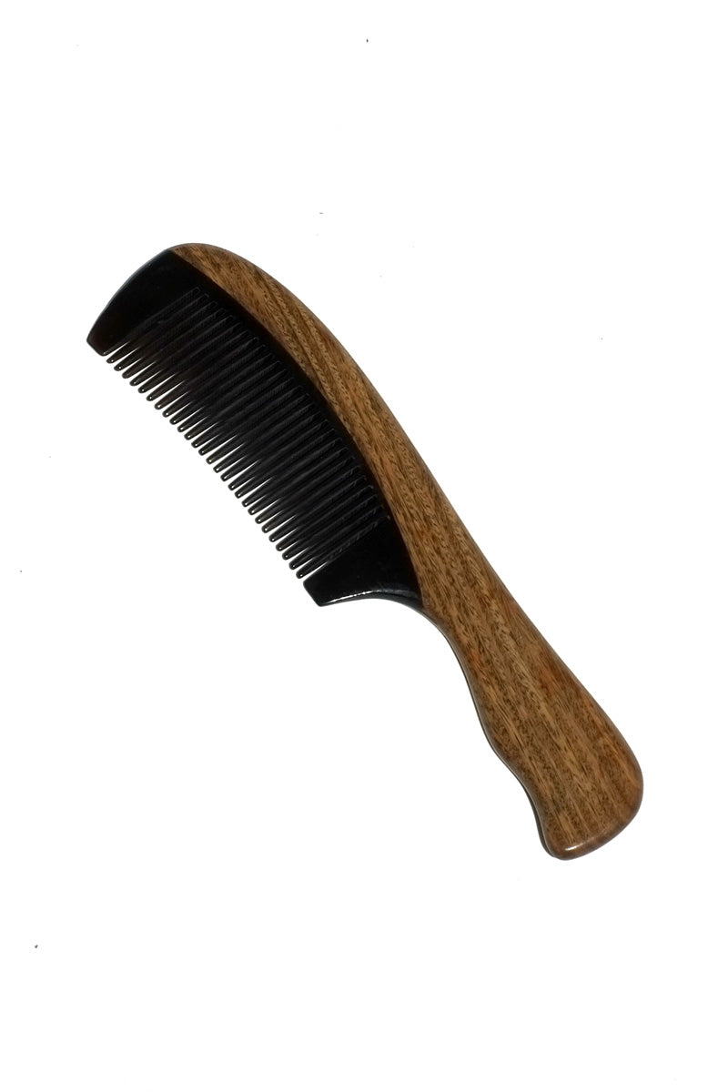 comb - green sandalwood handle
