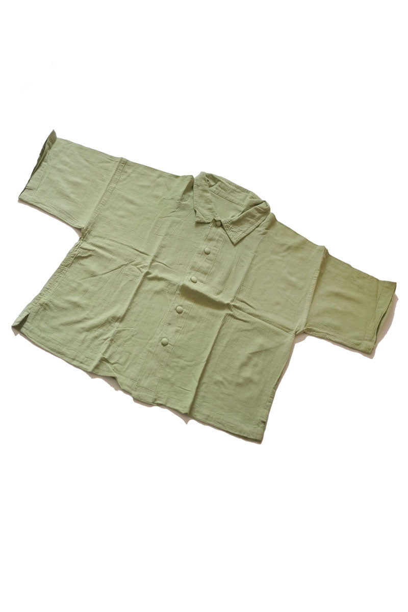 huichung - cotton button down short sleeve shirt