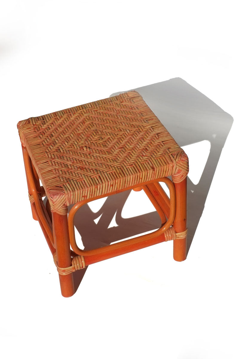 rattan stool - mid square