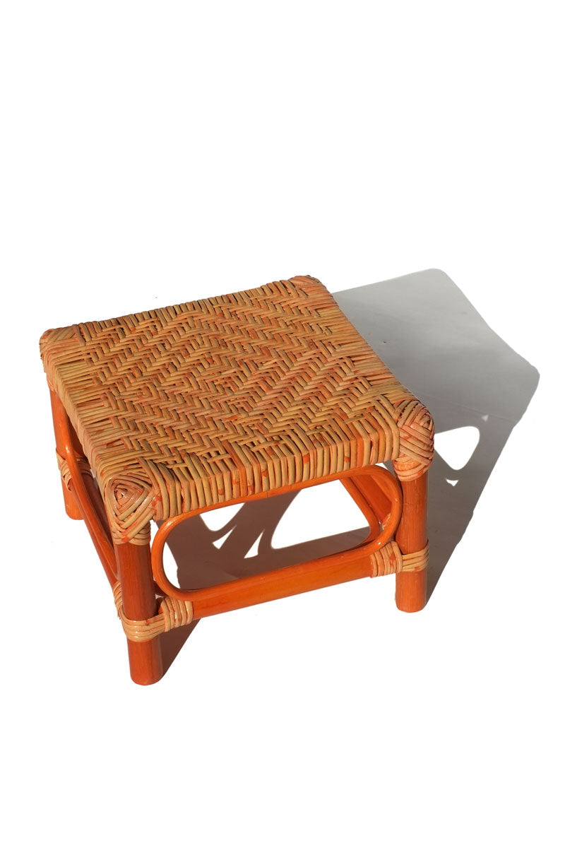 rattan stool - short square