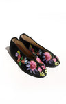 embroidered theater shoes - black