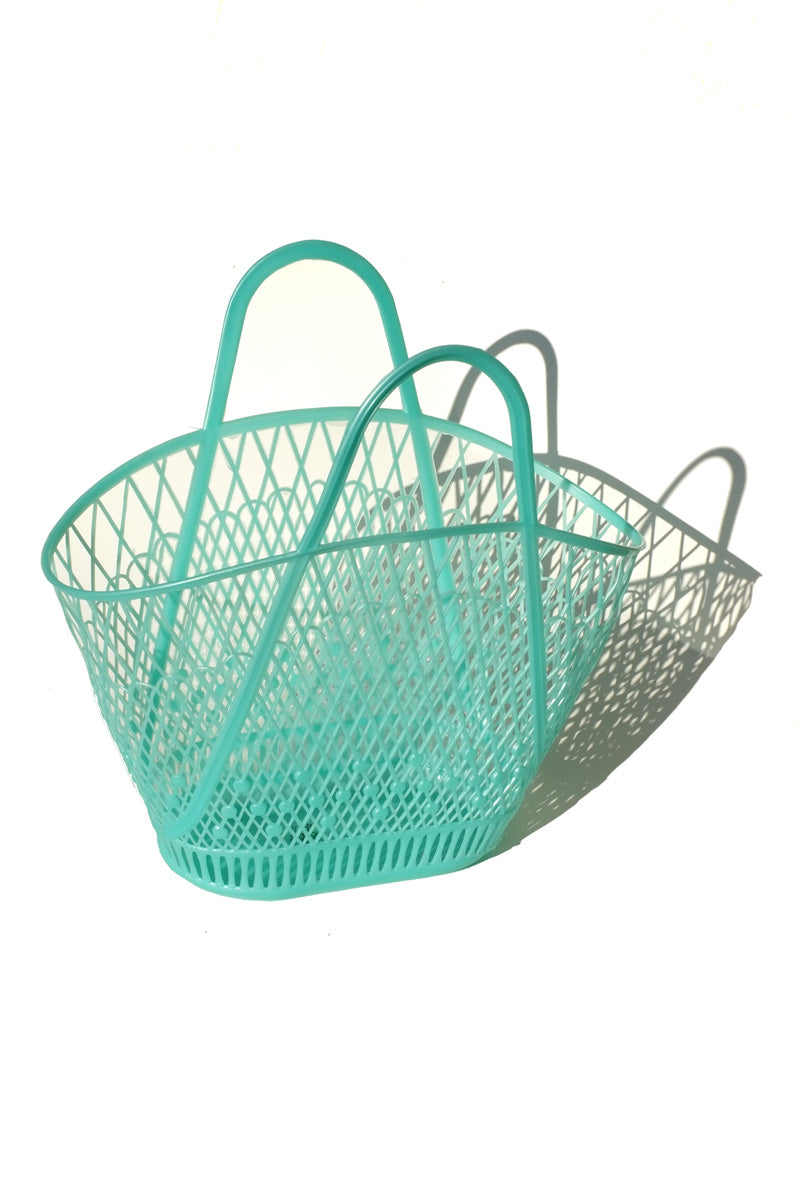 plastic market basket - turquoise