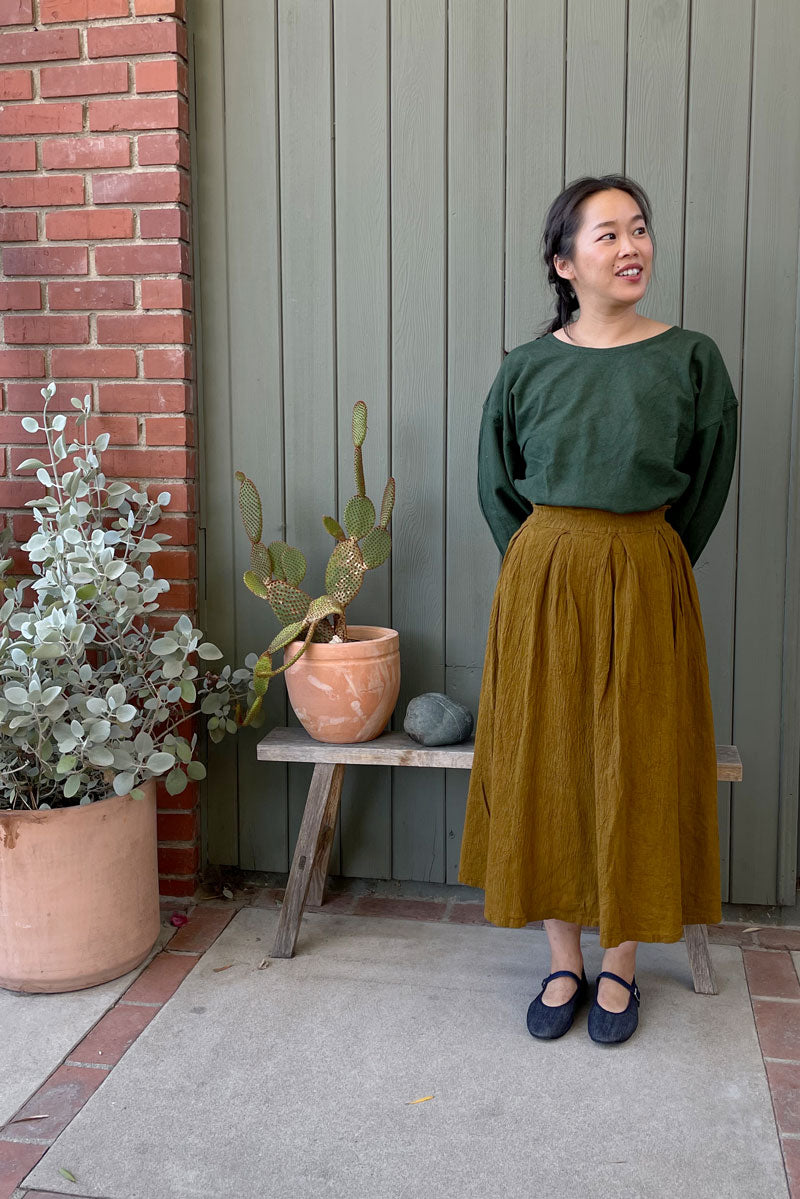 huichung - pleated cotton skirt